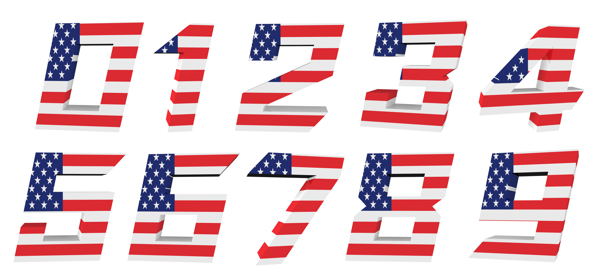 美国国旗图案数字图片
