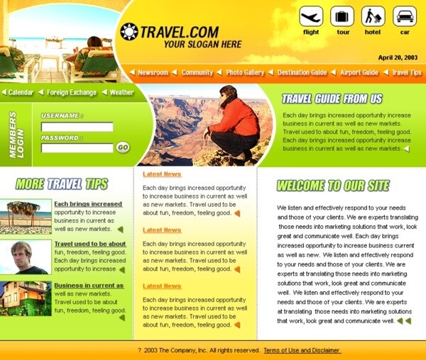 欧美旅游公司网页模板