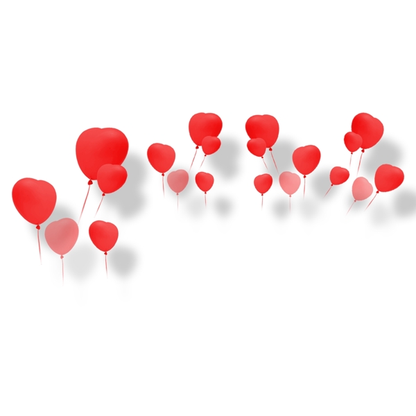 红色心形气球装饰