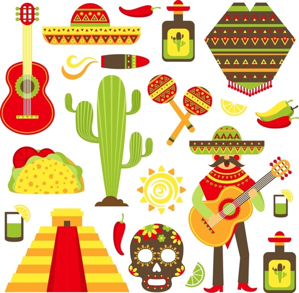 墨西哥旅行插画