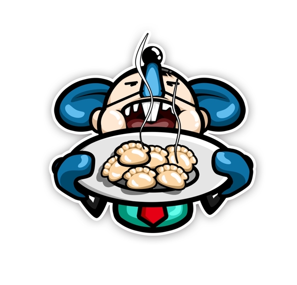 冬至小老鼠吃饺子卡通老鼠表情包图片
