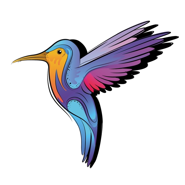 明亮色彩鸟插图矢量图形