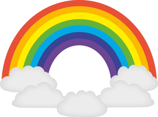 卡通云朵彩虹设计素材