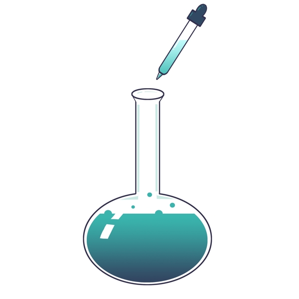 化学烧瓶滴管实验插画