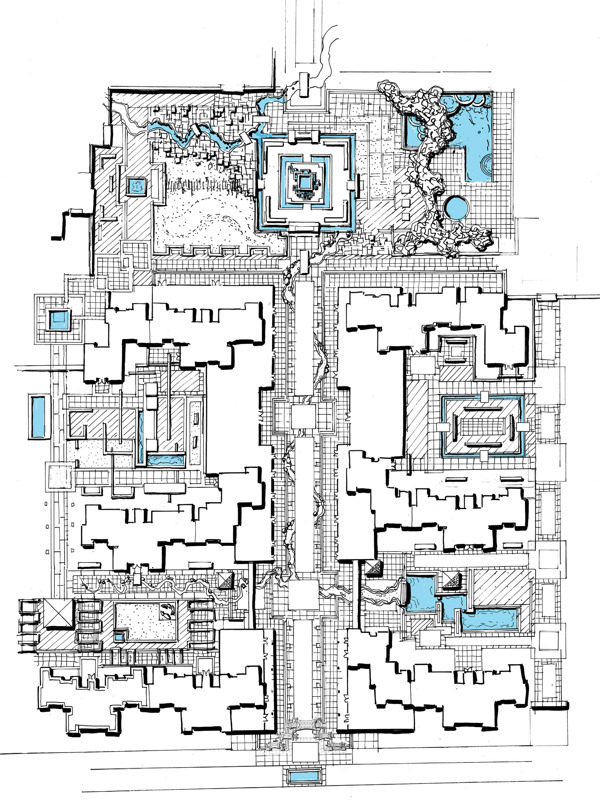 小区景观方案手绘图片素材