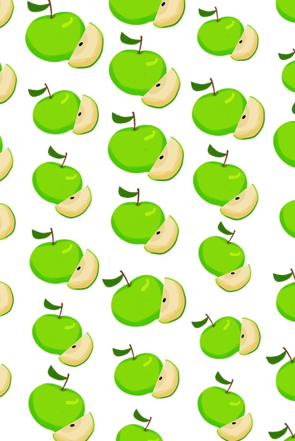 绿色的苹果底纹插画