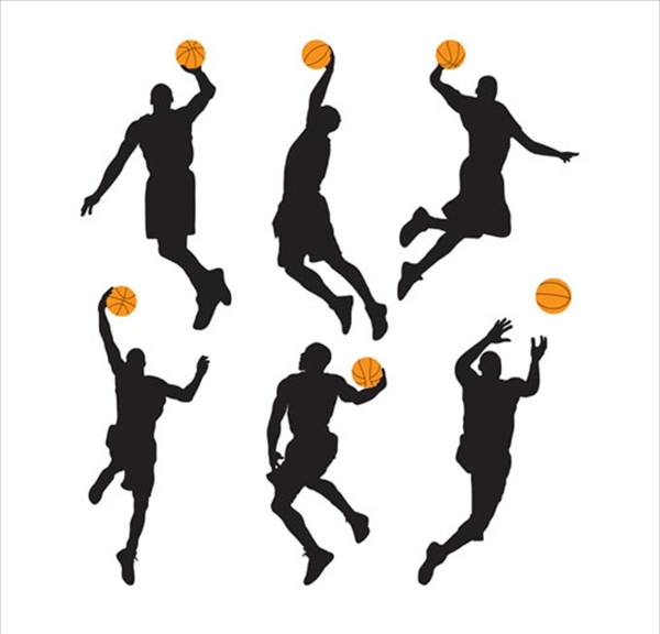 篮球比赛培训运动轮廓剪影