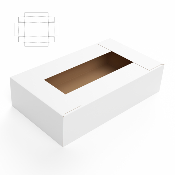 创意纸盒效果图和钢刀线图片