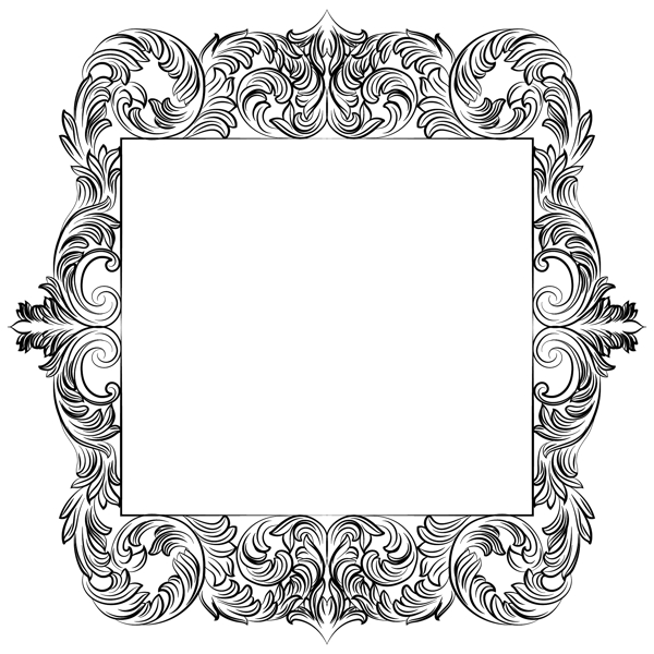 方形雕花装饰镜框