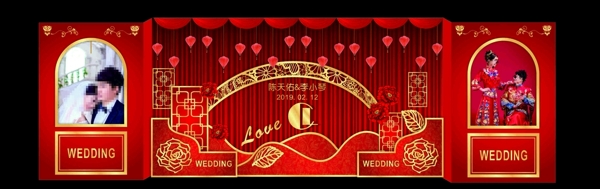 红色浪漫婚礼背景