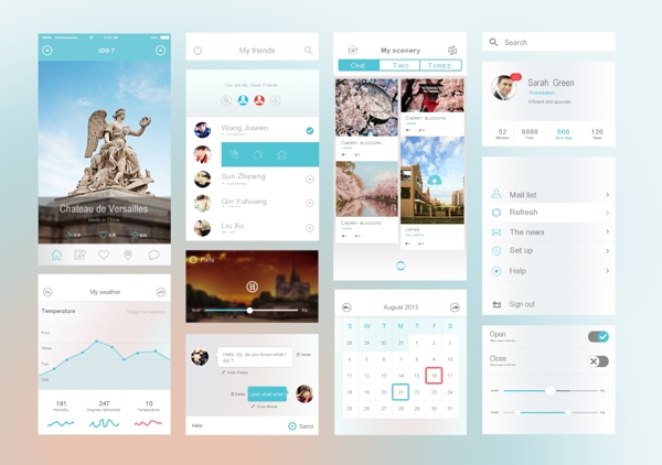 简蓝主题风格IOS7界面UI设计