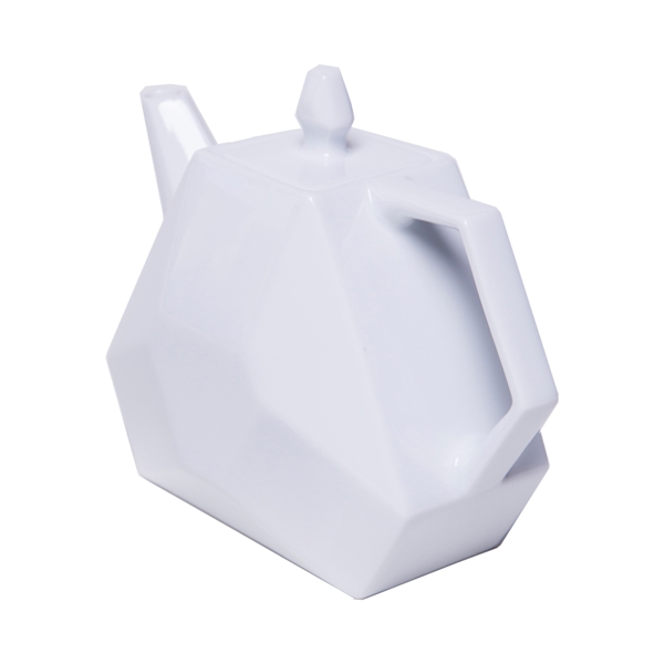 白色几何创意茶壶元素