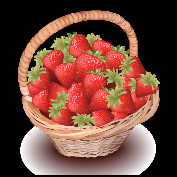 一篮草莓png元素