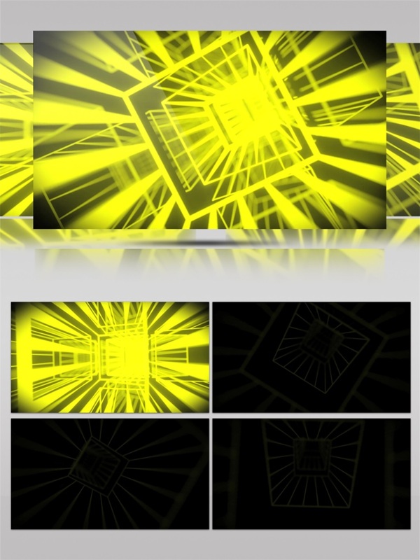 黄色光束方块视频素材