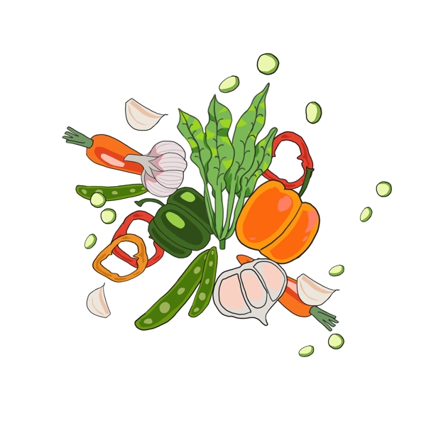 食材蔬菜手绘插画
