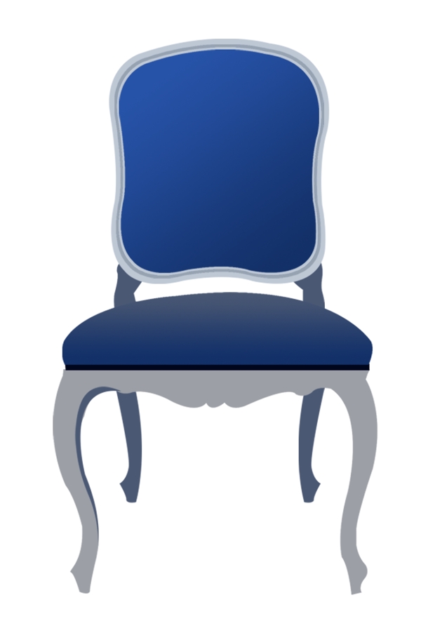 蓝色餐椅靠背椅子