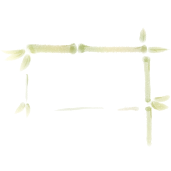 竹子卡通手绘线性对话框纹