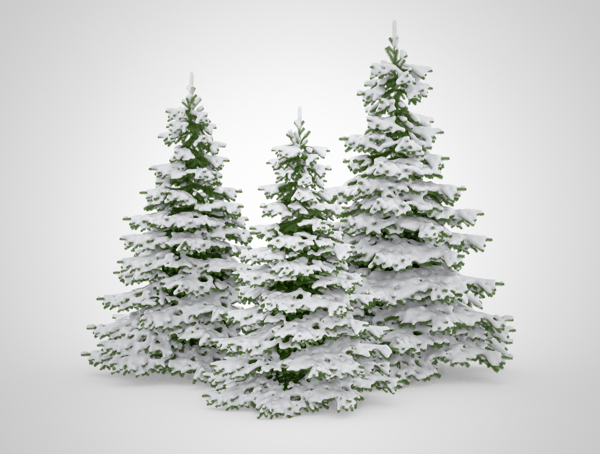 雪地里的圣诞树图片