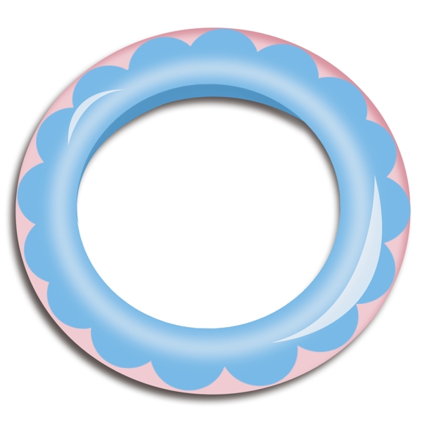 蓝色花纹游泳圈设计