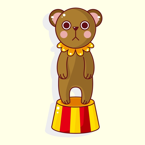 印花矢量图T恤图案卡通动物熊马戏团免费素材