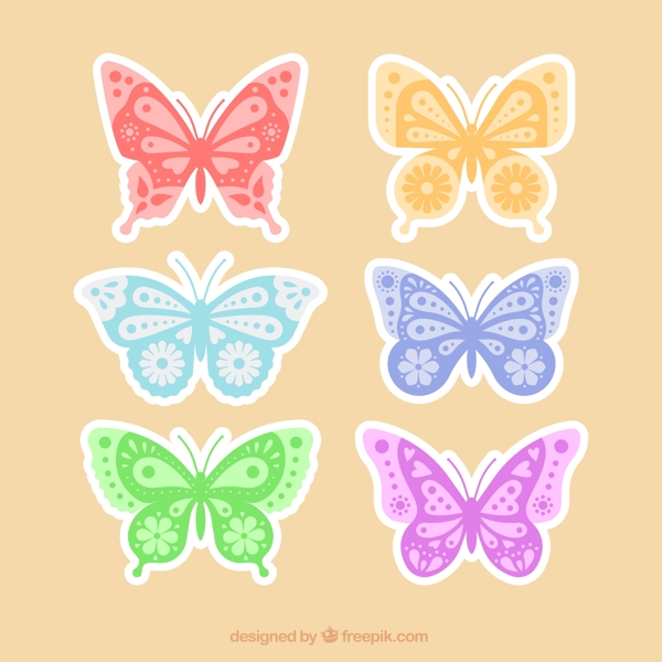 彩色蝴蝶小图标元素