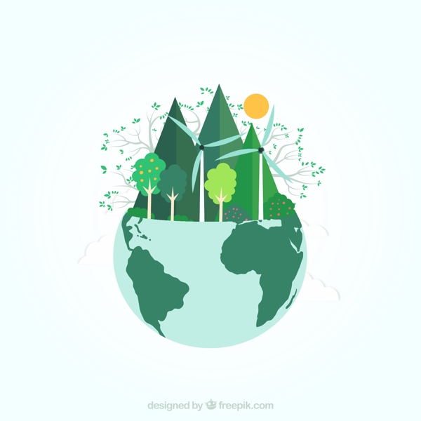 绿色能源地球图片