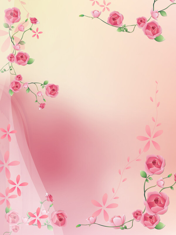 粉色玫瑰漂亮花移门图