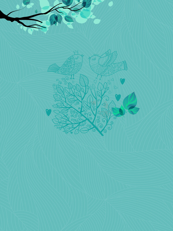 绿色手绘扁平春分背景