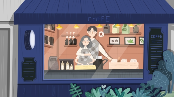 情侣日常之咖啡馆里的小情侣