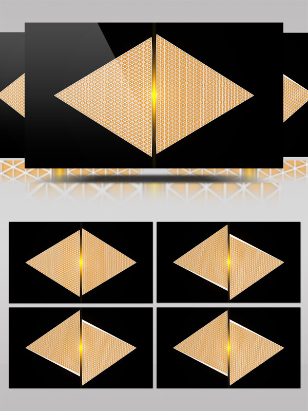 金色三角形组合视频素材