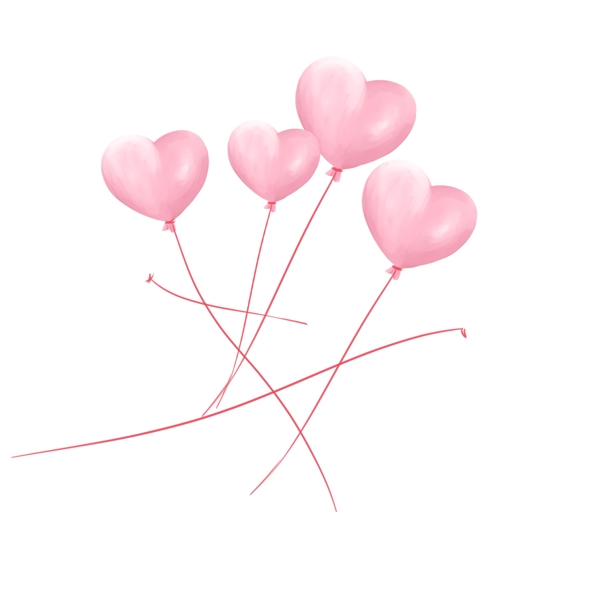 清新粉白色气球装饰元素