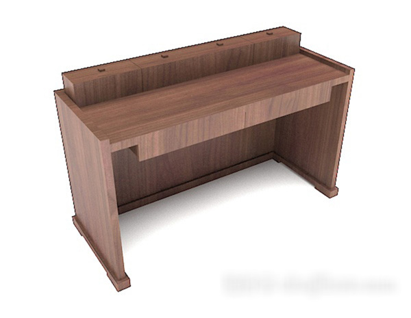木质简约书桌子3d模型下载