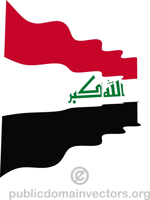 伊拉克国旗挥舞向量