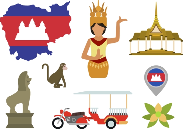 柬埔寨文化标志图案元素
