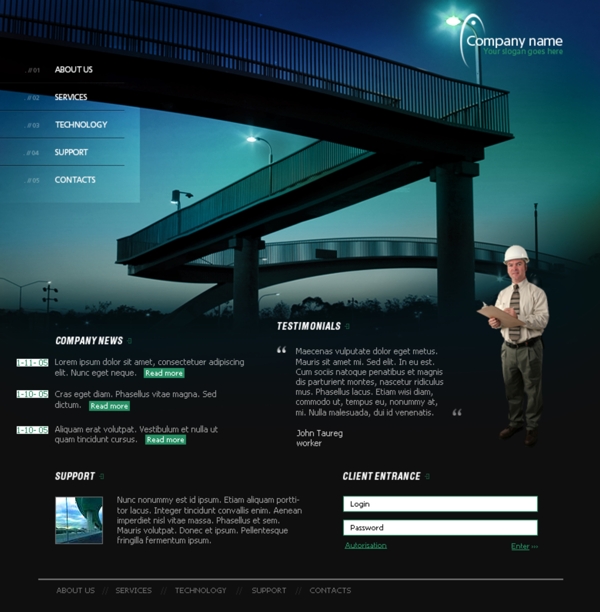 交通道路建设公司网页模板