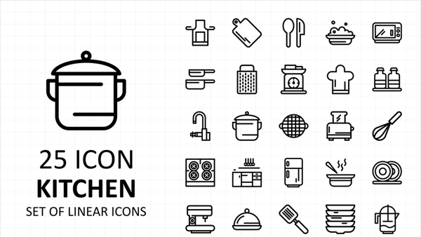 简约烹饪工具图标icon