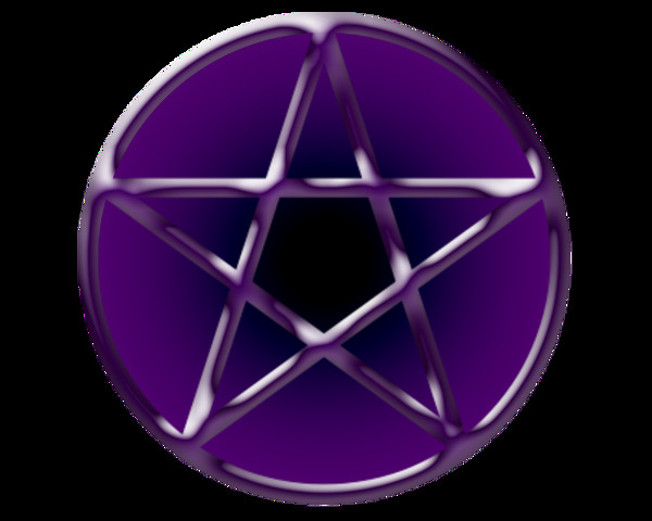 紫色圆形五芒星图标免抠png透明素材