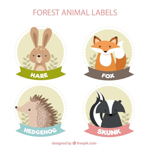 可爱动物标签图片