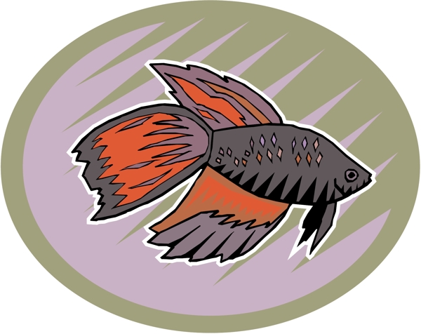 五彩小鱼水生动物矢量素材EPS格式0734