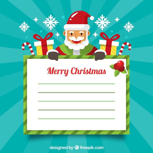 创意圣诞老人和礼物装饰信纸矢量图