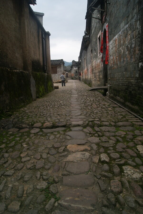 鹅卵石村路图片