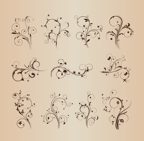 复古植物花纹图片