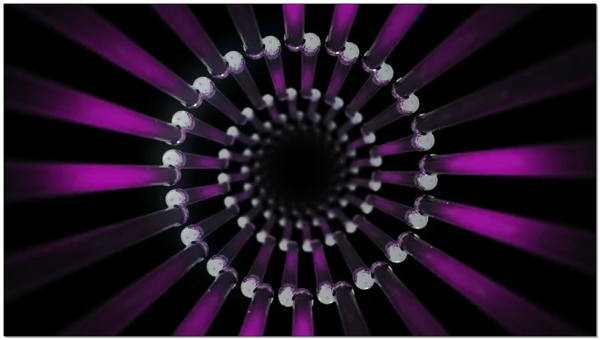 紫色旋转隧道铁罐动态视频