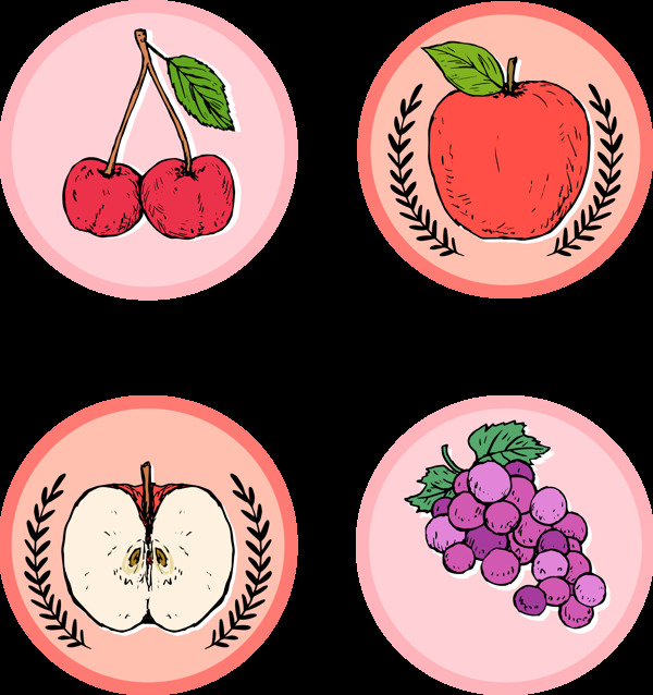 粉红色水果标签图标免抠png透明图层素材