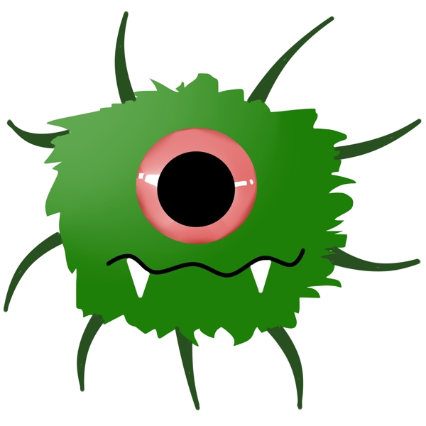 绿色的拟人细菌插画