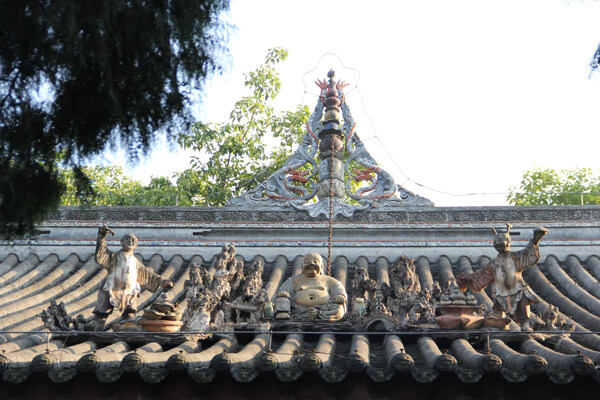 成都博物馆静远堂屋顶雕像图片