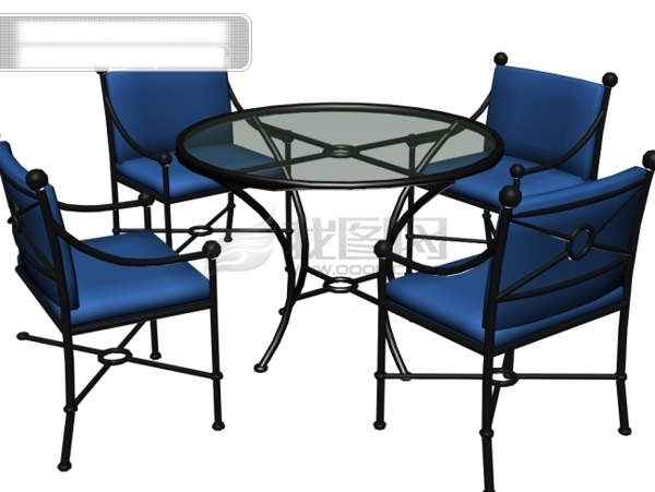 3d现代圆桌椅