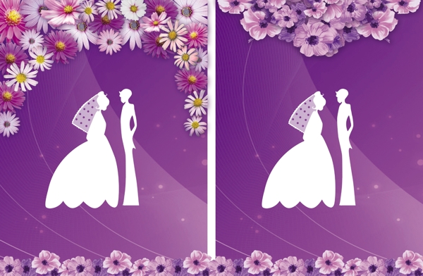 紫色婚礼牌