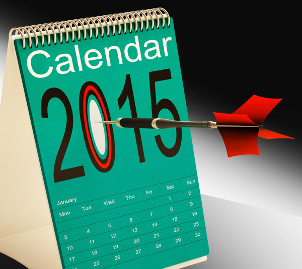 2015计划日历显示两个thosand十五
