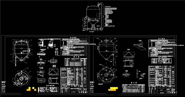 立方仓泵CAD机械图纸